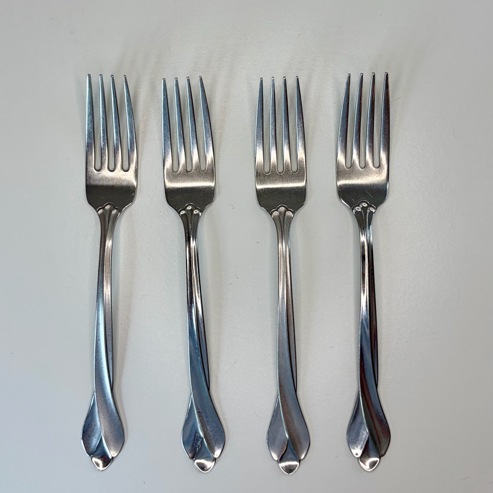 Oneida Tribeca Satin Dinner Forks Lot of 4